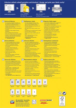 Etikett, univerzális, 38x21,2 mm, AVERY ZWECKFORM, 650 etikett/csomag
